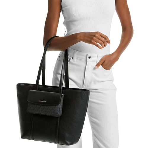 MICHAEL KORS  Jet Set Large 2-in-1 Pebbled Leather Tote Bag