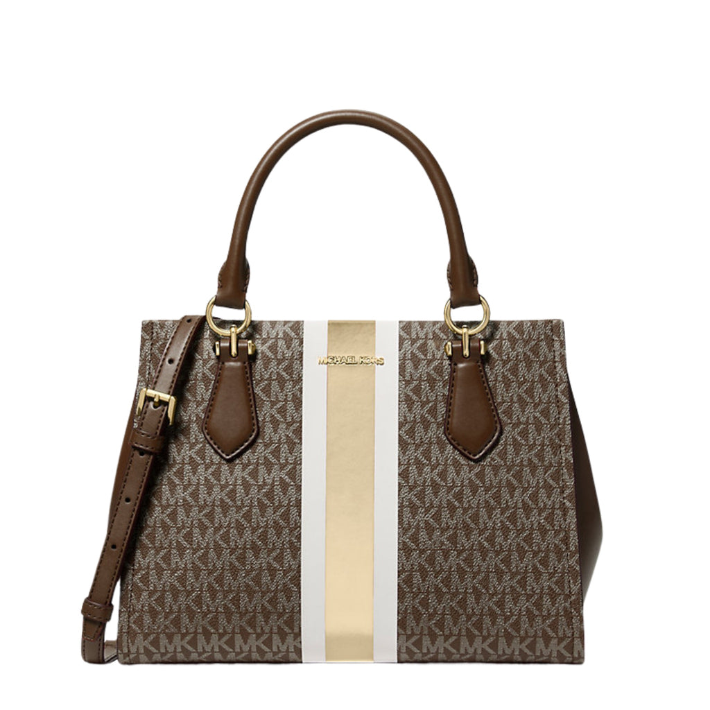 Michael Kors Marilyn Medium Signature Logo Stripe Satchel | Lebanon