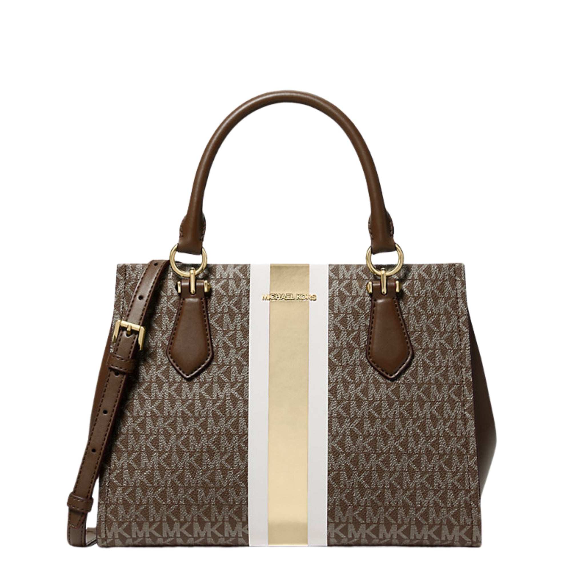 Michael Kors Marilyn Medium Signature Logo Stripe Satchel | Lebanon