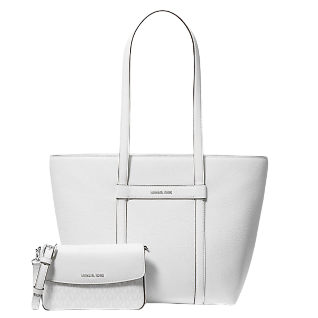 MICHAEL KORS  Jet Set Large 2-in-1 Pebbled Leather Tote Bag