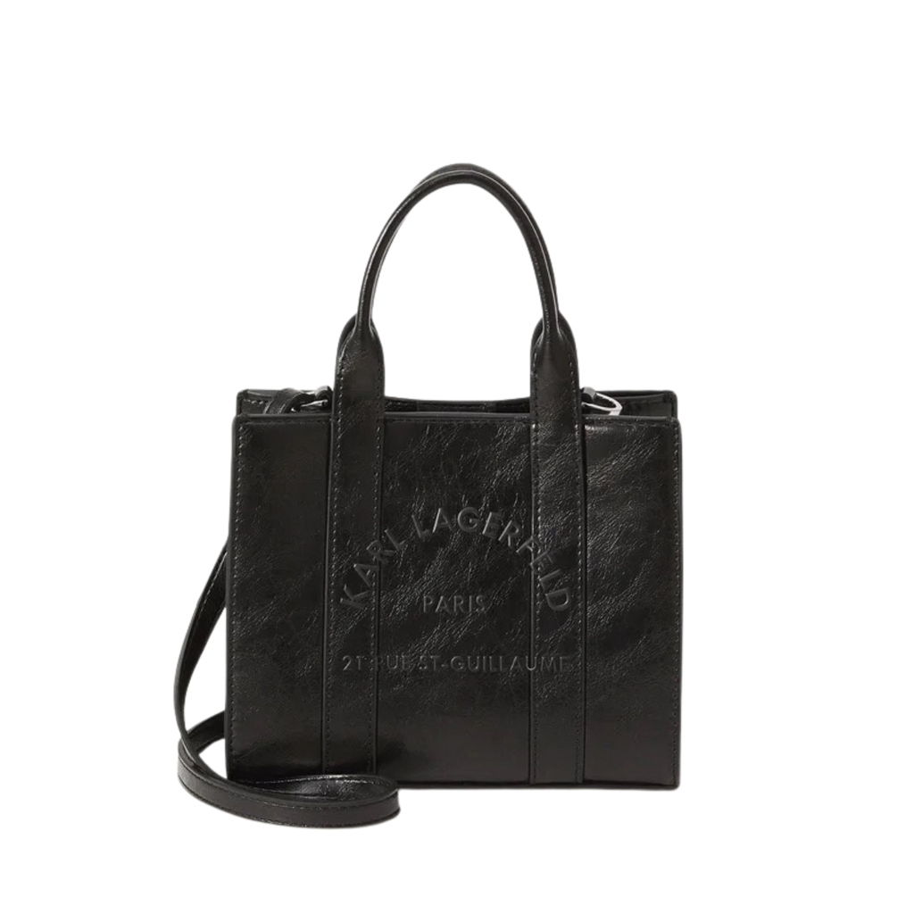 KARL LAGERFELD CRINKLE SQUARE TOTE - Handbag - black