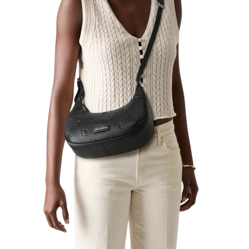 KARL LAGERFELD IKON MONOGRAM ROUND - Cross body bag - black