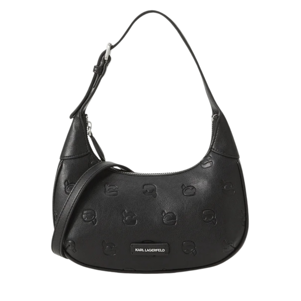 KARL LAGERFELD IKON MONOGRAM ROUND - Cross body bag - black