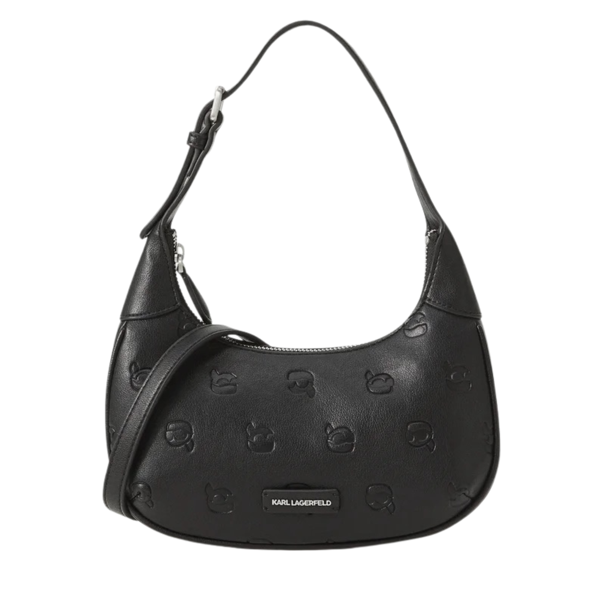 KARL LAGERFELD IKON MONOGRAM ROUND - Cross body bag - black