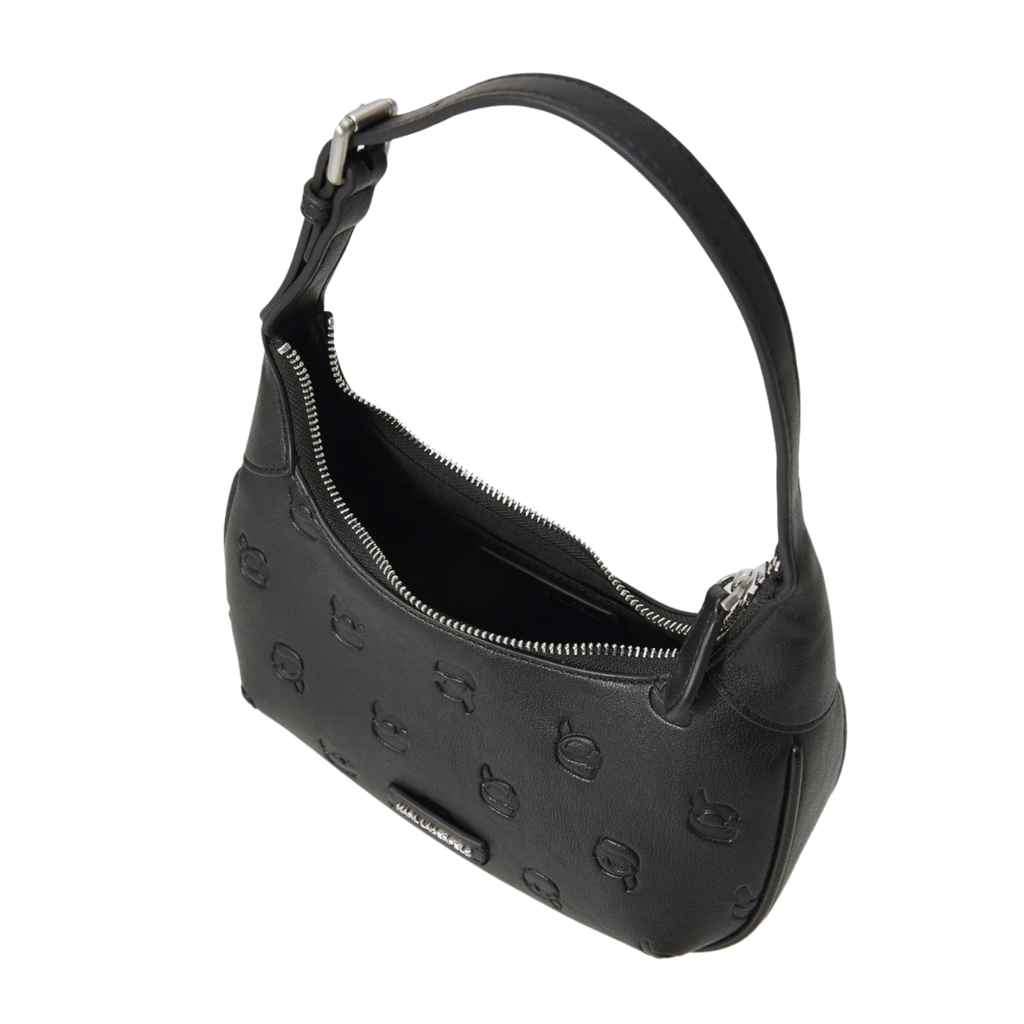 KARL LAGERFELD IKON MONOGRAM ROUND - Cross body bag - black