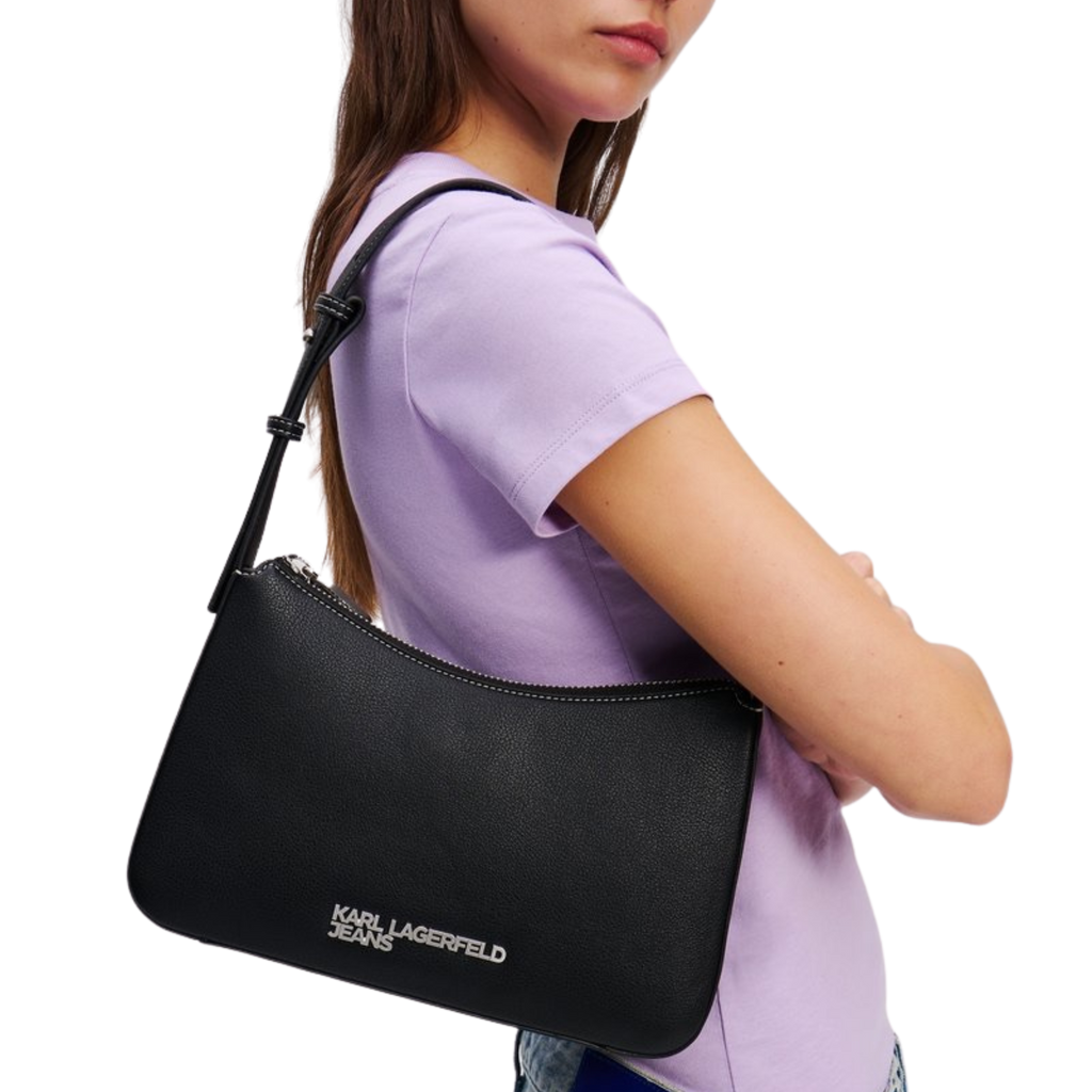 Karl Lagerfeld Jeans LOGO SHOULDER BAG - Handbag - black