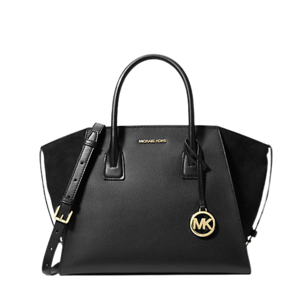 Michael Kors Avril Large Leather and Suede Satchel